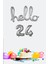 24 Yaş Doğum Günü Balonları - Hello 24 El Yazısı Gümüş Renk Folyo Balon 1