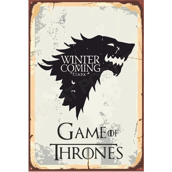 Hayat Poster Game Of Thrones Winter Is Coming Retro Ahşap Poster