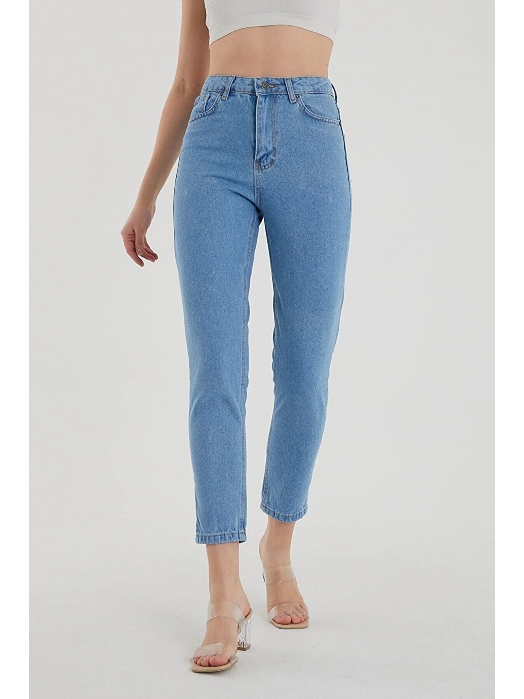 Shevega 90's Siyah Fit Mom Jean Likralı Kot Pantolon görsel 2