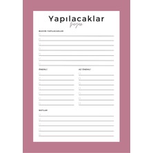 Chi-Chi Papers Masaüstü Planlayıcı Yapılacaklar Listesi - Pembe