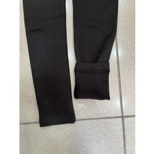 Ozy Fashion Kışlık Şardonlu Fitilli Kadın Yüksek Bel Dikişsiz Tayt