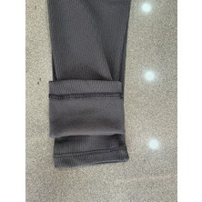 Ozy Fashion Kışlık Şardonlu Fitilli Kadın Yüksek Bel Dikişsiz Tayt