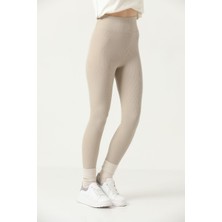 Ozy Fashion Kışlık Şardonlu Fitilli Kadın Yüksek Bel Dikişsiz Tayt
