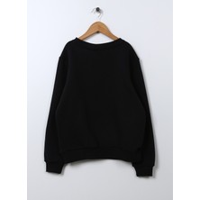 Lmtd Baskılı Erkek Çocuk Siyah Sweatshirt Nlmreetal Ls O-Neck Bru Sweat