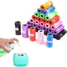 Greathings 24 Rulo Köpek Kaka Poşeti Yıkama Fırçalı Set Kedi Dışkı Torbası 360 Parça Poşet Içerir