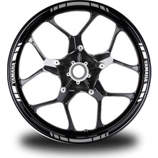 Motiker Yamaha Yazılı Kısa Yazısız Kısa Dış Şerit 16'lı Çift Renk Jant Sticker Modeli