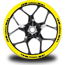 Motiker Yamaha Yazılı Kısa Dış Şerit 16'lı Tek Renk Jant Sticker Modeli