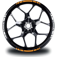 Motiker Kawasakı Yazılı Kısa Yazısız Kısa Dış Şerit 16'lı Çift Renk Jant Sticker Modeli