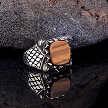 Tesbih Sepetim 925 Ayar Gümüş Kaplangözü Taşlı Model Yüzük