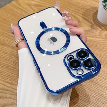 MobaxAksesuar Apple iPhone 13 Pro Kılıf Magsafe Kamera Lensli Korumalı Şeffaf Silikon Kapak