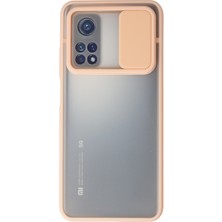 Newface Xiaomi Mi 10T Pro Kılıf Palm Buzlu Kamera Sürgülü Silikon - Pembe