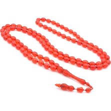 Murty99 Usta Işi Sistemli Beyzi Kesim 99 Luk Kırmızı Toz Pres Kehribar Tesbih 002