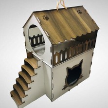 Mallbudur Dekoratif Ahşap Kedi Evi,teraslı Kedi Evi, Ahşap Kedi Evi, Cat,cat House