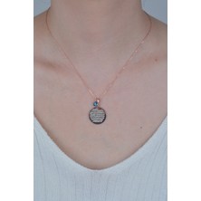 Essare 925 Ayar Gümüş Plaka Oval Ayetel Kürsi Kolye Kadın Gümüş Kolye