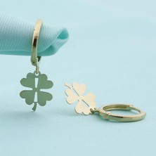 İryum 14 Ayar Yonca Altın Küpe