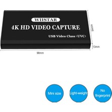 Wııstar HDMI Oyun Yakalama Kartı, HDMI Yakalama Kartı Tip C Usb2.0 Yakalama Kartı/kutu Video Hd 1080P Video, Youtube, Obs, Potplayer ve Vlc, Windows, Linux, Macos ile Uyumlu