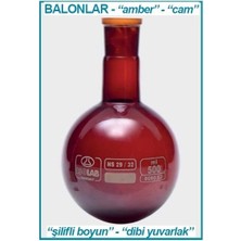 Isolab 030.12.252 Balon - Dibi Yuvarlak - Amber - Şilifli - 250 ml - NS29/32 (1 Adet)
