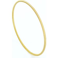 Ferizz Altın Kaplama Çizgili Ajda Bilezik 2.5 mm BLZ-3048
