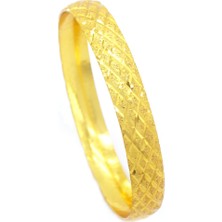 Ferizz Altın Kaplama Baklava Model Bilezik 0.8 cm Kadın Kullanıcılar İçin Şık Tasarım