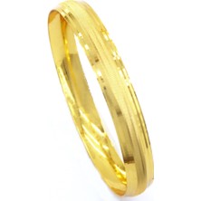 Ferizz Altın Kaplama Dik Çizgili Bilezik 0.8 cm BLZ-3052