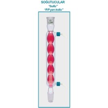 Isolab 033.14.253 Soğutucu - Bullu - 250 mm - DIŞI:NS29/32 - ERKEK:NS29/32 - P.p Yan Kol (1 Adet)