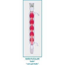 Isolab 033.13.160 Soğutucu - Bullu - 160 mm - DIŞI:NS14/23 - ERKEK:NS14/23 - Cam Yan Kol (1 Adet)