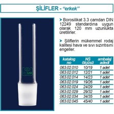 Isolab 063.02.010 Erkek Şilif - 120 mm - Ns 10/19 (1 Adet)