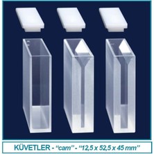 Isolab 098.01.008 Spektrofotometre Küveti -Es Kuvars-Yarı Mikro- 12.5X52.5X45 mm - 7.0 ml (2 Adet)