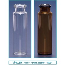 Isolab 097.04.001 Vial - Crimp Kapak - N20 - 22.5X75.5 mm - 20 ml - Şeffaf (100 Adet)