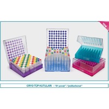 Isolab 093.01.001G Cryo Tüp Kutusu -Polikarbonat-2 ml Tüpler Için-Menteşeli Kapaklı- Yeşil (1 Adet)