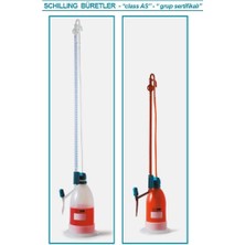 Isolab 020.05.010 Büret - Otomatik - Şilling - Amber - As Kalite - Beyaz Skala - 10 ml (1 Adet)