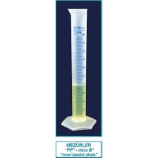 Isolab 016.06.250 Mezür - Uzun From - P.p - B Kalite - Mavi Skala - 250 ml (1 Adet)