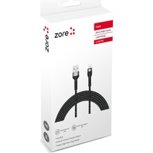 Case 4U Zore Shira Serisi Lightning Usb Kablo 3 Metre Siyah