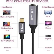 Qgeem QG-UA08 Female Mini Display Port To Type-C Dönüştürücü Adaptör 4K 60Hz Görüntü Aktarım