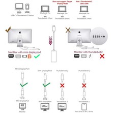 Qgeem QG-UA08 Female Mini Display Port To Type-C Dönüştürücü Adaptör 4K 60Hz Görüntü Aktarım