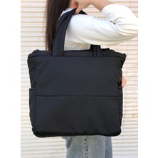 Meriç Kabartmalı Puf Kumaş  Çanta Siyah