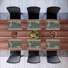Adawall Modern Heykelli Kumaş Amerikan Servis 4'lü Set 35 x 50 cm