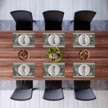 Adawall Modern Heykelli Kumaş Amerikan Servis 4'lü Set 35 x 50 cm