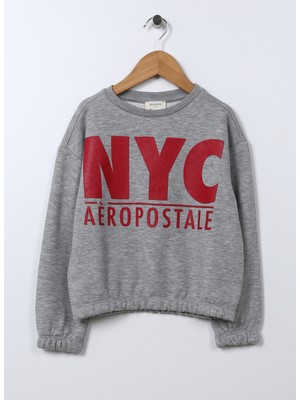 Aeropostale Sweatshır, 6 Yaş, Gri Melanj