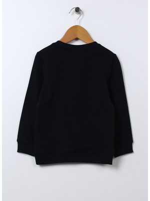 U.S. Polo Assn.  Baskılı Erkek Çocuk Lacivert Sweatshirt Bury