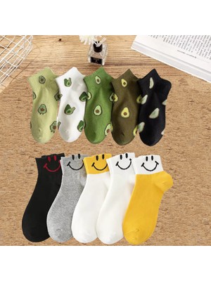 Worthy Socks 10'Lu  Ara Konç Bilek Üstü Moda Çorap