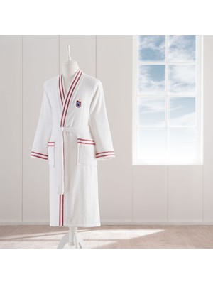 Taç Trabzonspor Bordo Mavi Pamuk Yetişkin L Bornoz