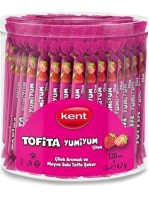 Kent Tofita Yumiyum Çilek 120'LI Kutu Tatlandırıcı İçeriği ile Özel Üretim Lezzet