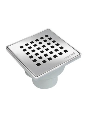 Creavit Metal Çerçeveli Paslanmaz Süzgeçli Plastik Gövdeli Alttan Çıkışlı Yer Sifon 15x15