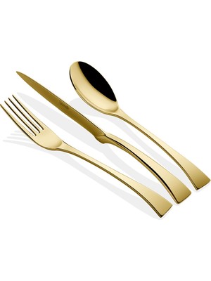 Salvinelli Ocenia Altın 87 Parça Paslanmaz Çelik Çatal Bıçak Takımı (Made In Italy)