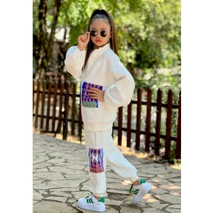 Yaren Kids Kız Çocuk 3 Lü Waffl Kumaş Muhteşem Tarz Takım