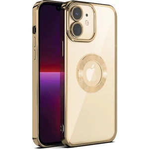 iPhone 11 Kılıf 5d Kamera ve Lens Korumalı Plating Logo Cut Arkası Şeffaf Silikon Flay Case