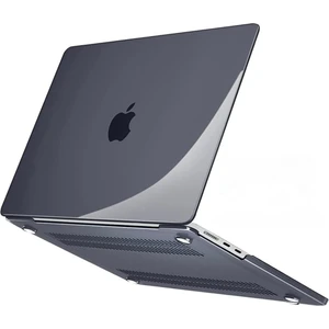 MacBook Air M2 13.6” 2022 A2681 Kapak Kılıf Parlak Siyah Transparan Kapak 13.6" Uyumlu 360° Koruma