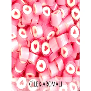 Şekerci Yaşar Çilek Aromalı Pembe Kalp Lolly 500  gr
