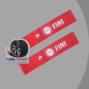 Tusba Market Fiat Logolu Kırmızı Renk  Tampon Dili & Çeki Ipi / 2'li